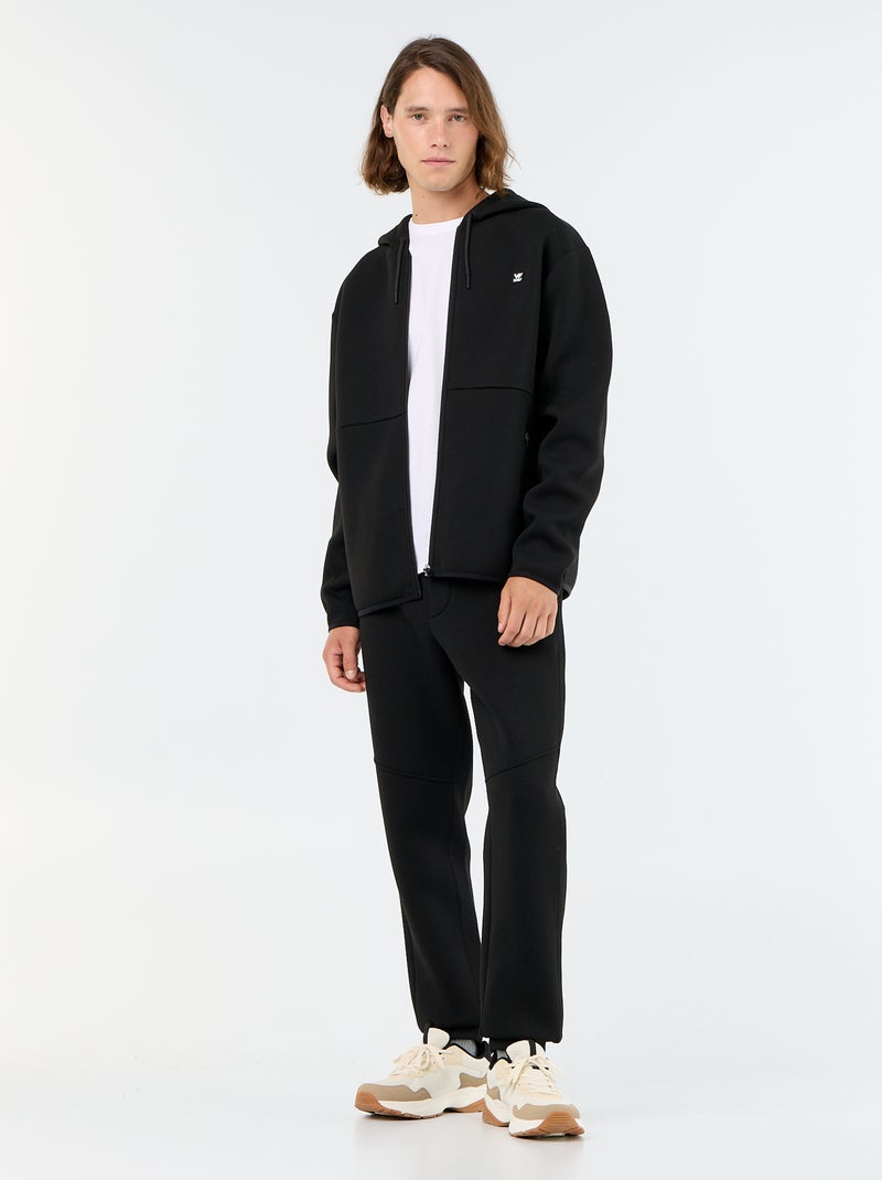 Sudadera tipo neopreno con capucha Negro - Kiabi