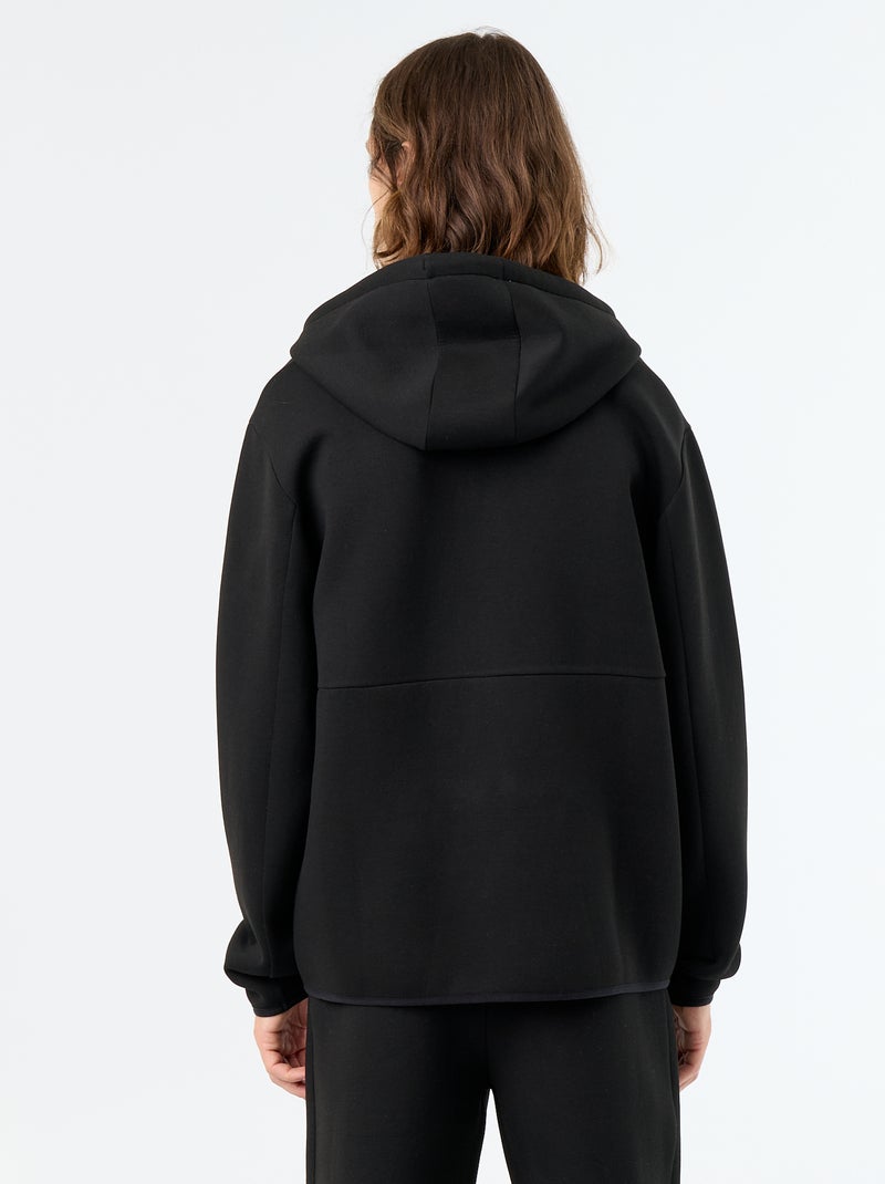 Sudadera tipo neopreno con capucha Negro - Kiabi