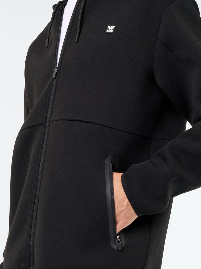 Sudadera tipo neopreno con capucha Negro - Kiabi
