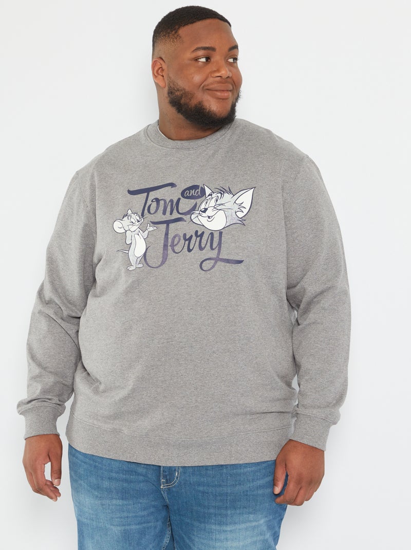 Sudadera 'Tom y Jerry' de felpa gris - Kiabi