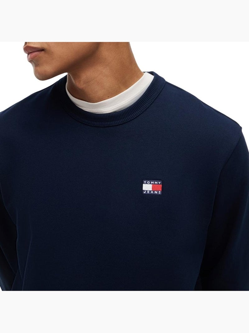 Sudadera tommy hilfiger hombre cuello redondo con insignia Azul marino - Kiabi