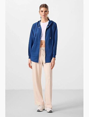 Sudadera túnica larga oversize con capucha y cremallera tommy