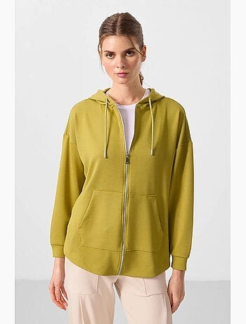 Sudadera túnica larga oversize con capucha y cremallera tommy