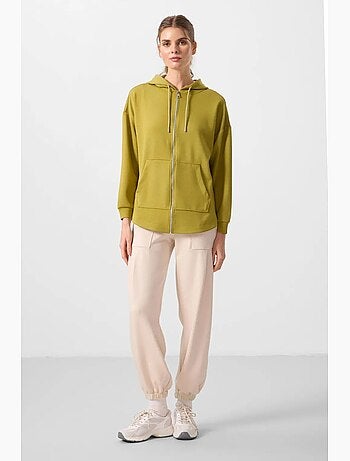 Sudadera túnica larga oversize con capucha y cremallera tommy