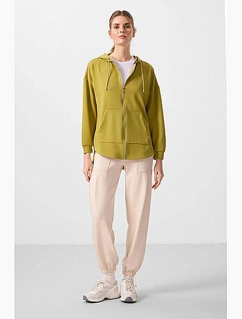 Sudadera túnica larga oversize con capucha y cremallera tommy