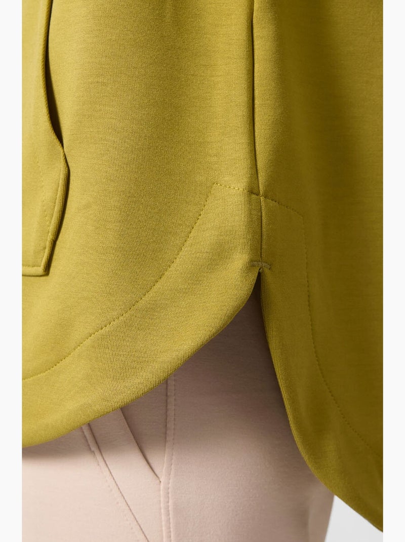Sudadera túnica larga oversize con capucha y cremallera tommy Caqui - Kiabi