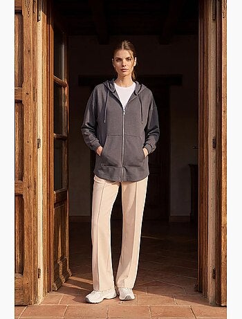 Sudadera túnica larga oversize con capucha y cremallera tommy