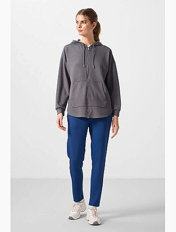 Sudadera túnica larga oversize con capucha y cremallera tommy