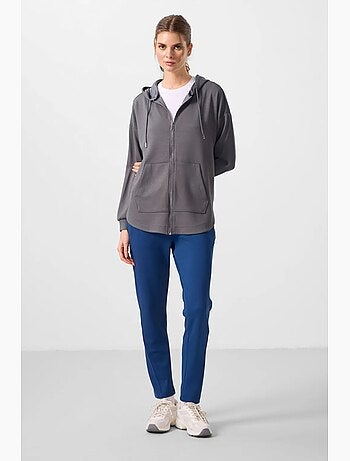Sudadera túnica larga oversize con capucha y cremallera tommy