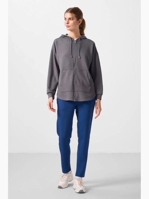 Sudadera túnica larga oversize con capucha y cremallera tommy - Kiabi Sudadera túnica larga oversize con capucha y cremallera tommy - Kiabi