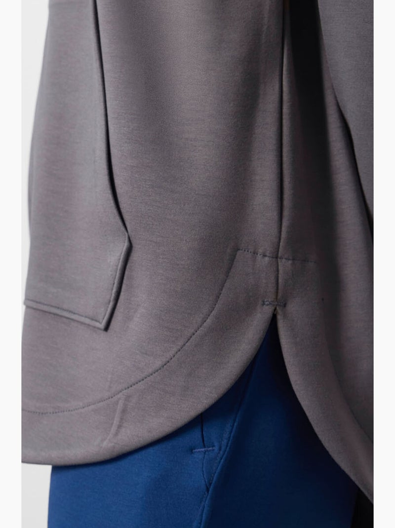 Sudadera túnica larga oversize con capucha y cremallera tommy Gris negro - Kiabi