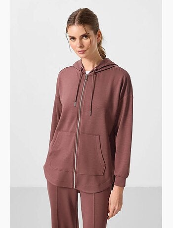 Sudadera túnica larga oversize con capucha y cremallera tommy
