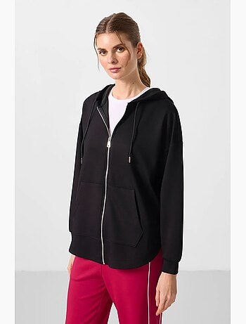 Sudadera túnica larga oversize con capucha y cremallera tommy