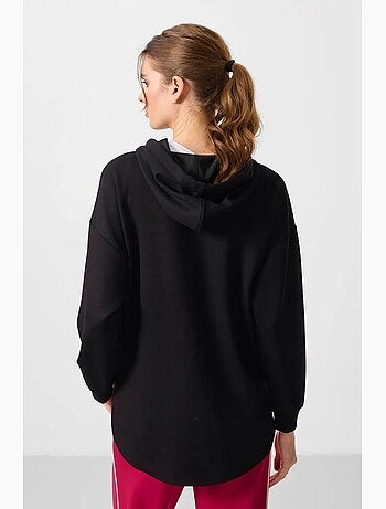Sudadera túnica larga oversize con capucha y cremallera tommy
