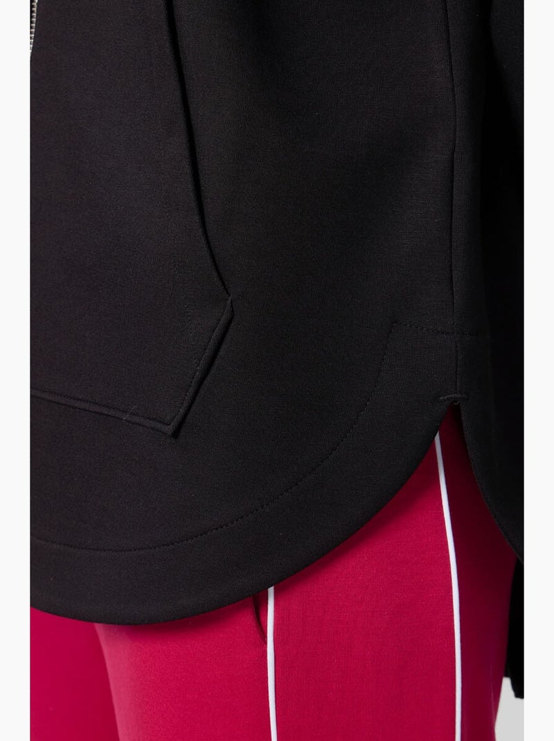 Sudadera túnica larga oversize con capucha y cremallera tommy Negro - Kiabi