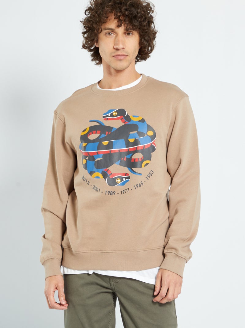 Sudadera unisex Año Nuevo chino BEIGE - Kiabi
