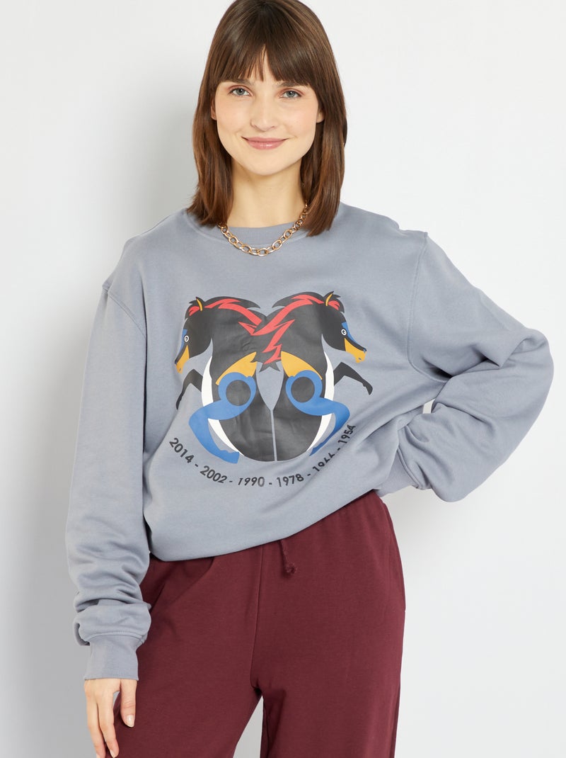 Sudadera unisex Año Nuevo chino GRIS - Kiabi