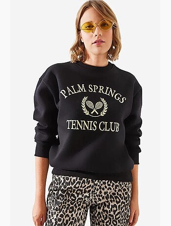 Sudadera universitaria vintage de tenis palm springs con tres hilos cepillados de mbhs lucci