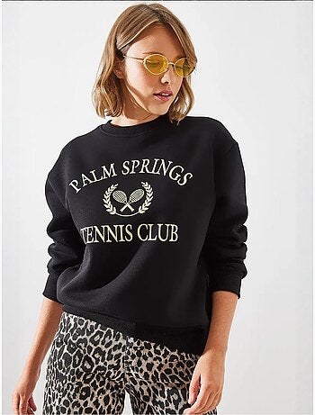 Sudadera universitaria vintage de tenis palm springs con tres hilos cepillados de mbhs lucci