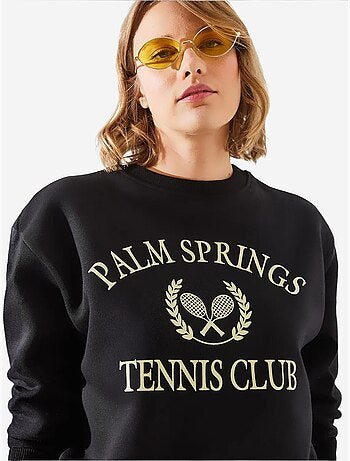 Sudadera universitaria vintage de tenis palm springs con tres hilos cepillados de mbhs lucci