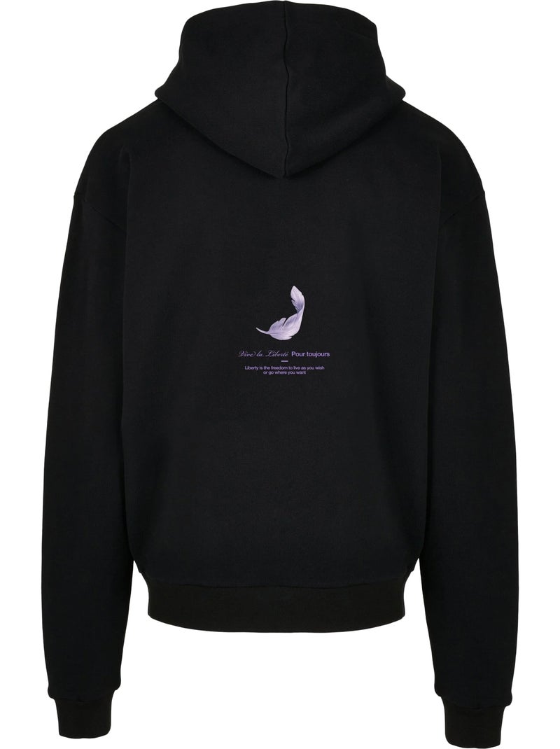 Sudadera vive la liberte diseño estampado en espalda de pesada para hombre - mister tee Negro - Kiabi
