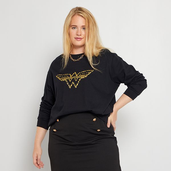 Sudadera 'Wonder Woman' tallas grandes mujer - negro - Kiabi - 24,00€