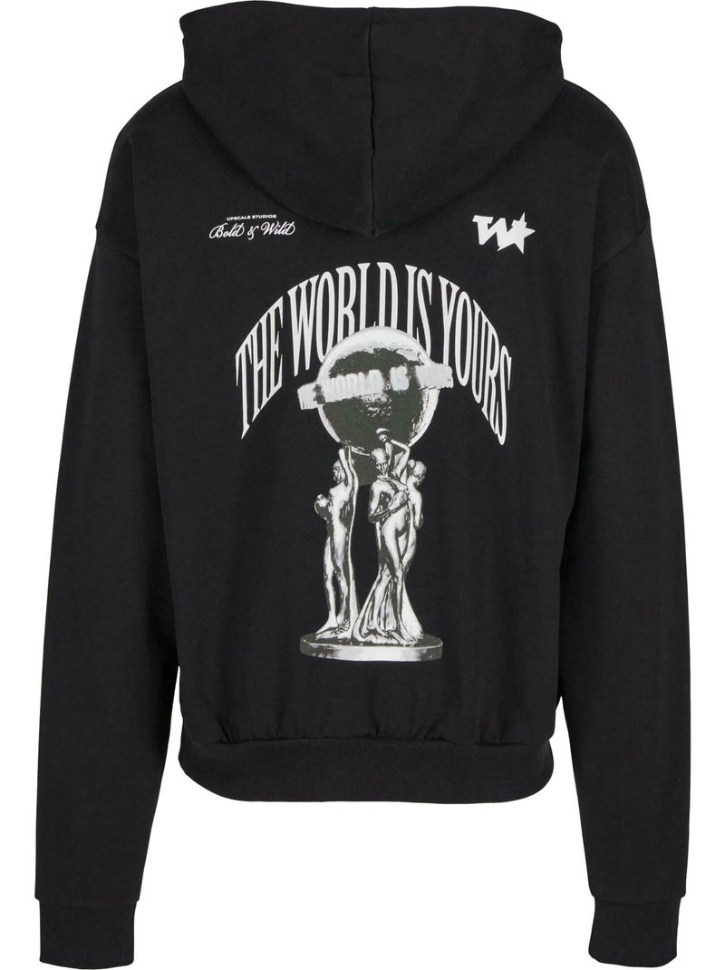 Sudadera your world para hombre - mister tee Negro - Kiabi