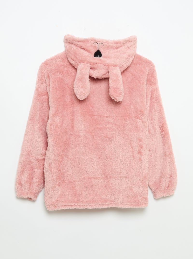 Sudaderas con capucha de punto de peluche Rosa - Kiabi