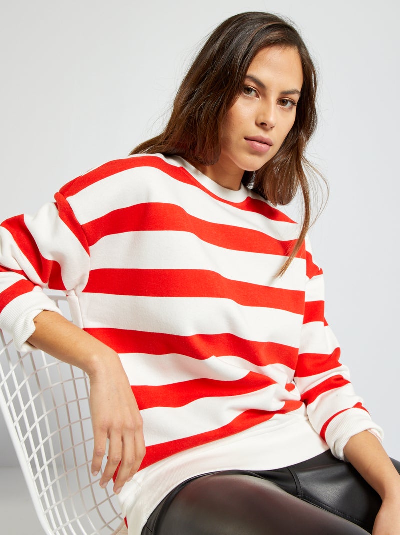 Sudaderas de felpa con cuello redondo ROJO - Kiabi