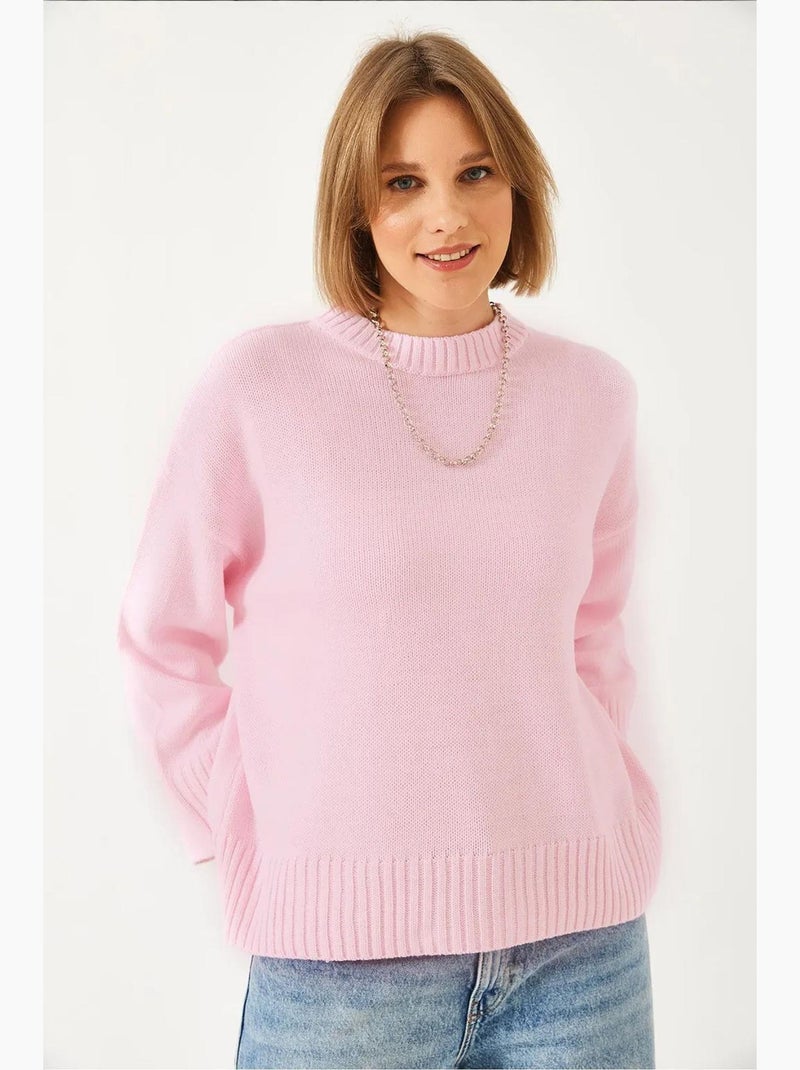 Suéter básico de punto extragrande lucci Rosa claro - Kiabi