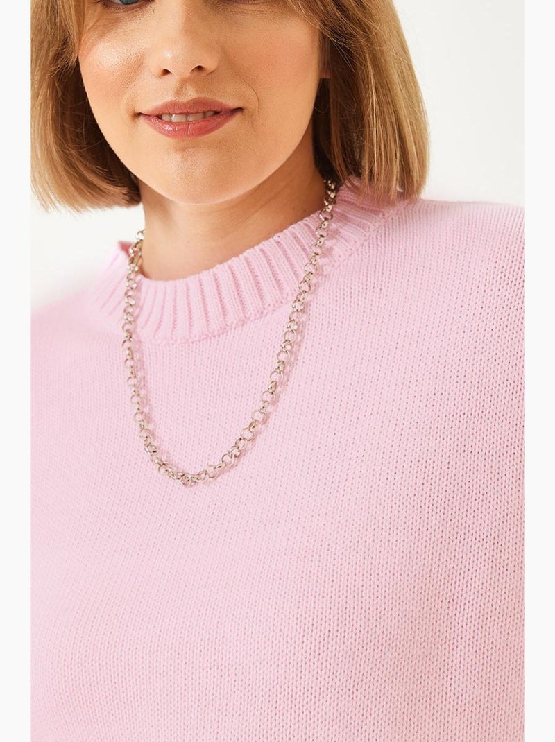 Suéter básico de punto extragrande lucci Rosa claro - Kiabi