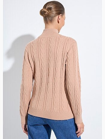 Suéter cálido de cuello alto, acanalado y retorcido - Afibel