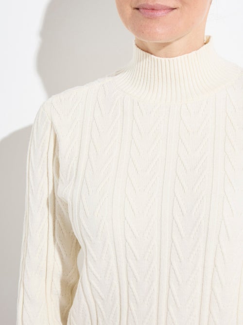 Suéter cálido de cuello alto, acanalado y retorcido - Afibel - Kiabi
