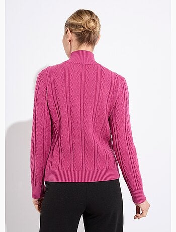 Suéter cálido de cuello alto, acanalado y retorcido - Afibel