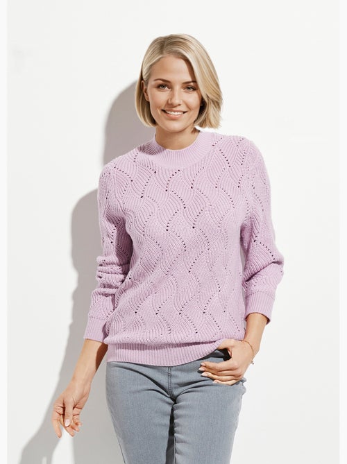 Suéter cálido de cuello alto con tejido calado grueso - Afibel - Kiabi