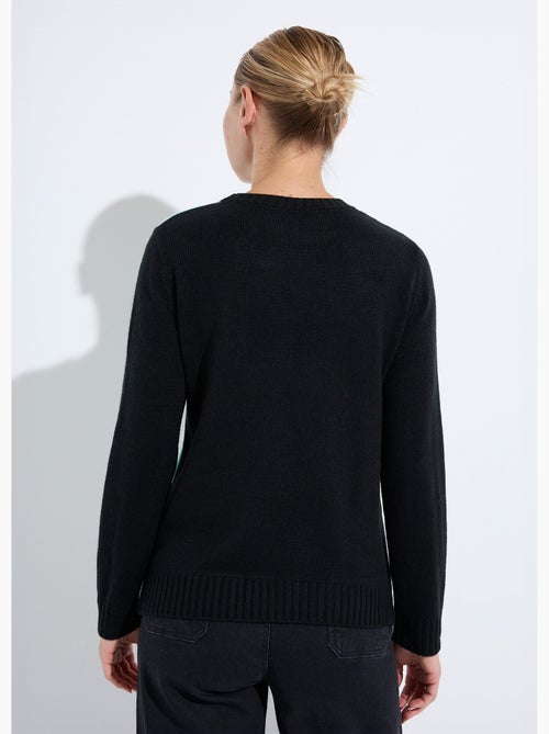 Suéter cálido de jacquard gráfico con cuello redondo - Afibel - Kiabi