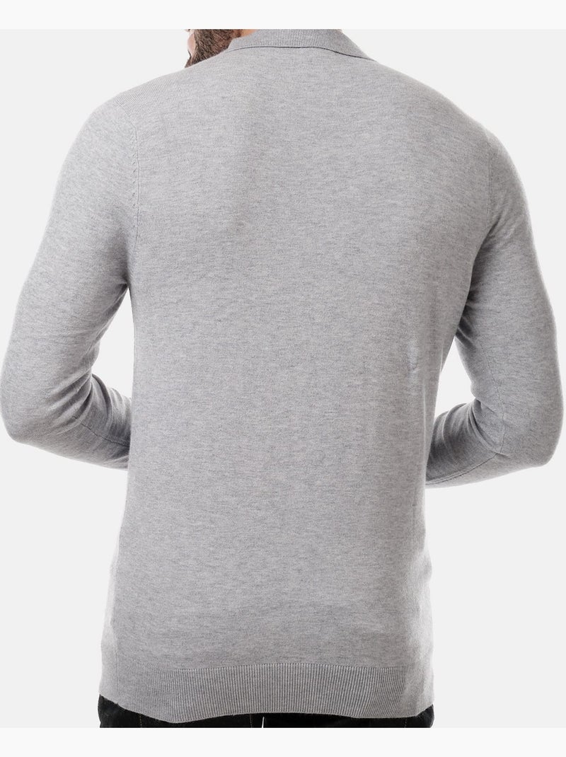 Suéter con cuello polo Gris - Kiabi
