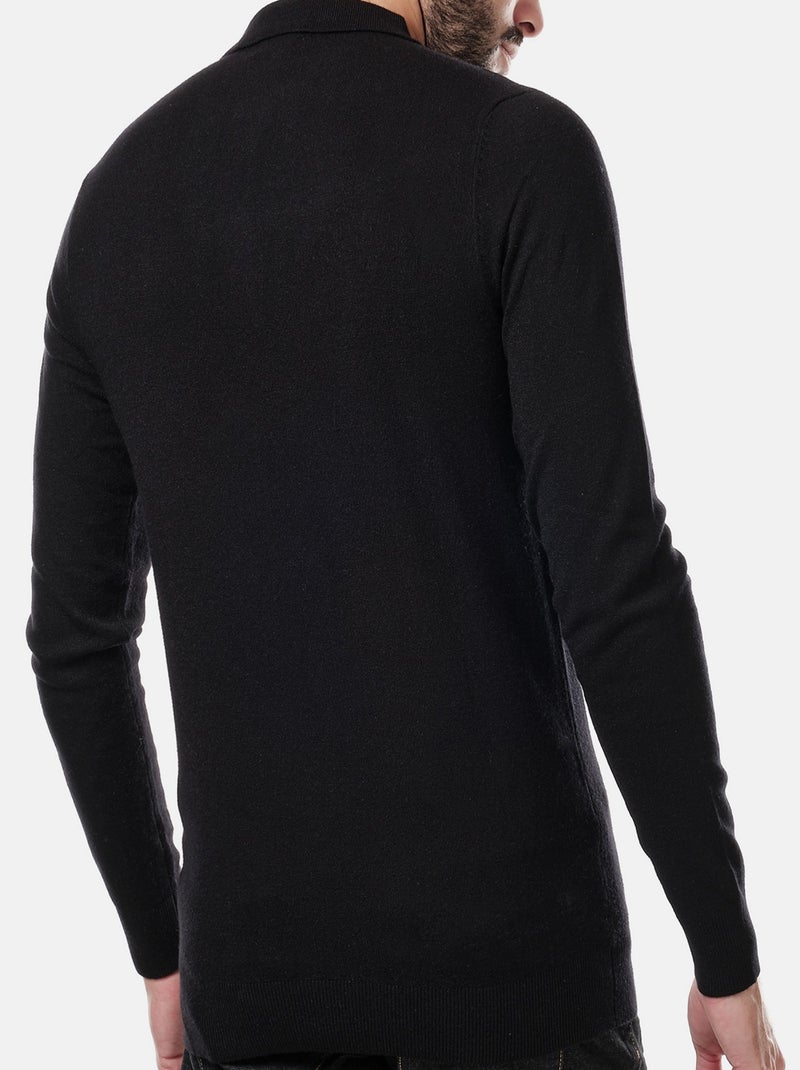 Suéter con cuello polo Negro - Kiabi