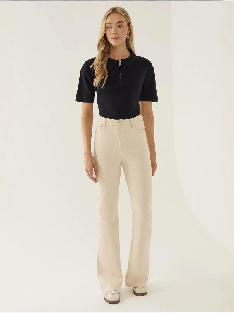 Suéter con cuello polo y cremallera Gris antracita - Kiabi