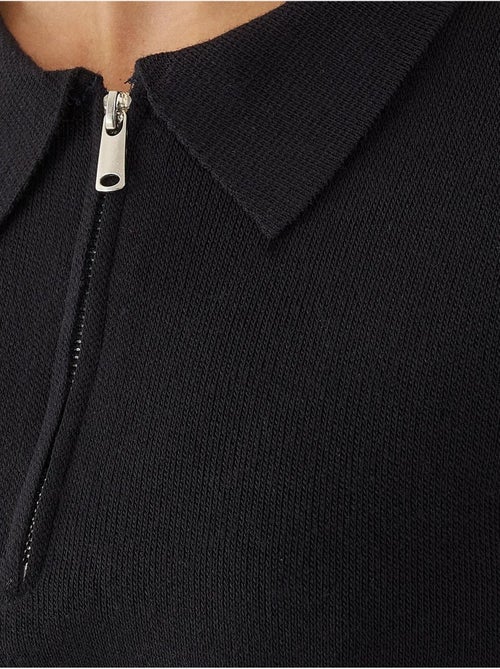 Suéter con cuello polo y cremallera - Kiabi Suéter con cuello polo y cremallera - Kiabi