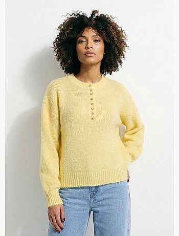 Suéter con lana y pequeños botones metálicos. - AFIBEL