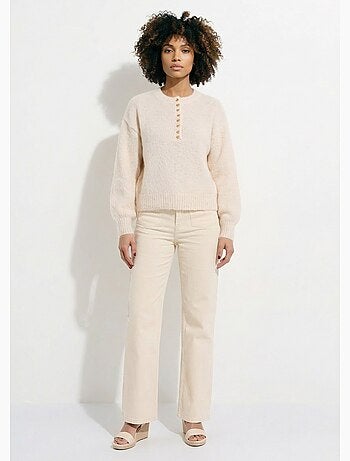 Suéter con lana y pequeños botones metálicos. - AFIBEL