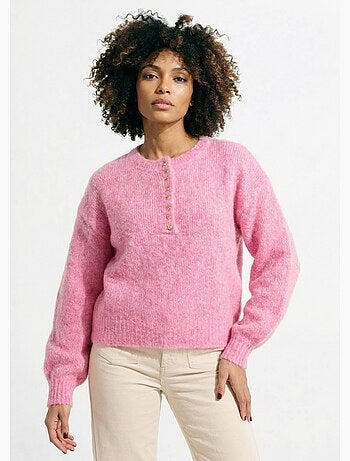 Suéter con lana y pequeños botones metálicos. - AFIBEL