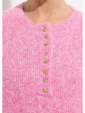 Suéter con lana y pequeños botones metálicos. - AFIBEL