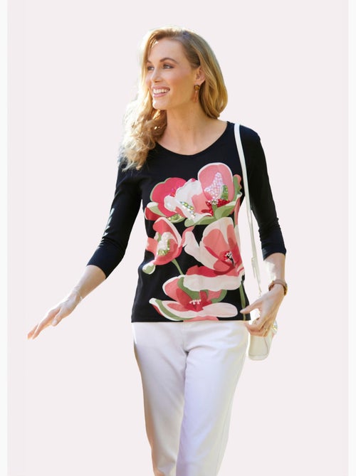 Suéter con lentejuelas estampadas y purpurina. - AFIBEL - Kiabi