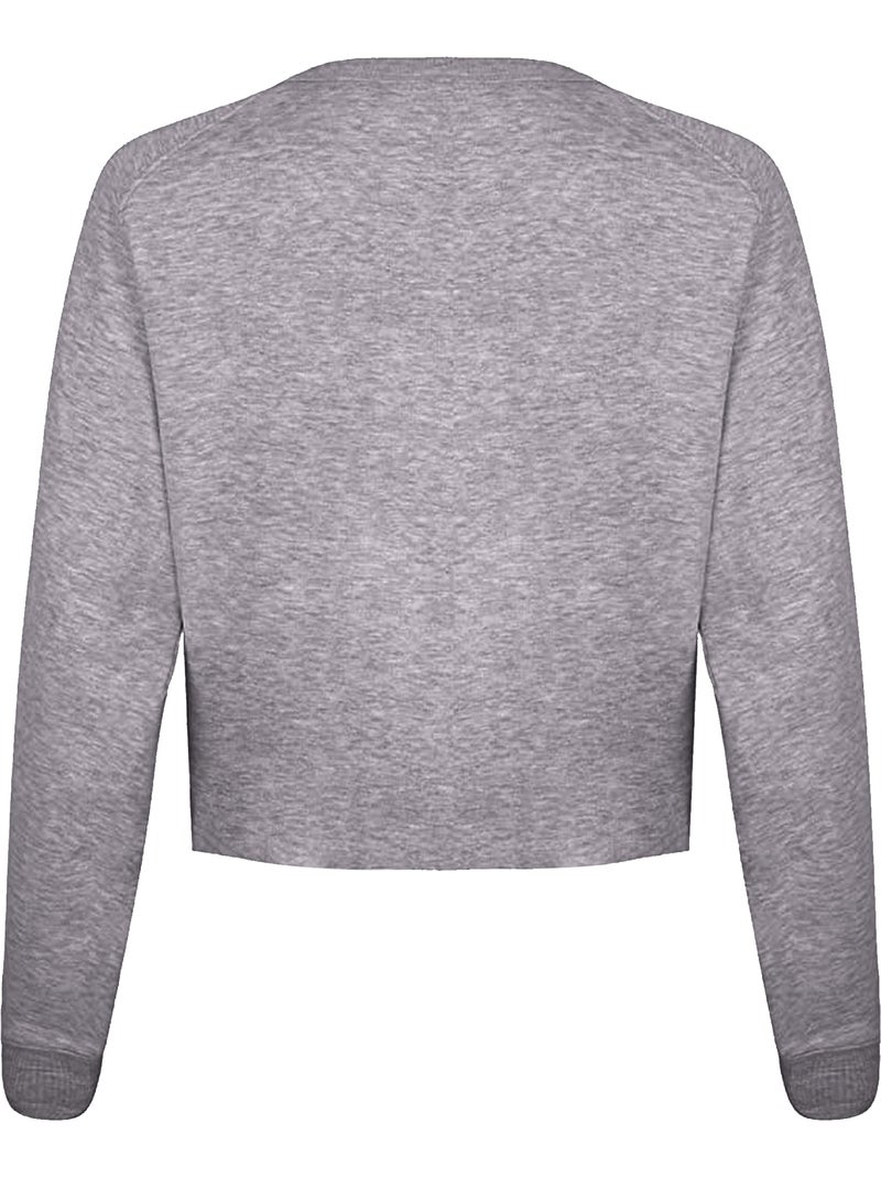 Suéter crop top de mickey mouse boceto para mujer - disney Gris jaspeado - Kiabi