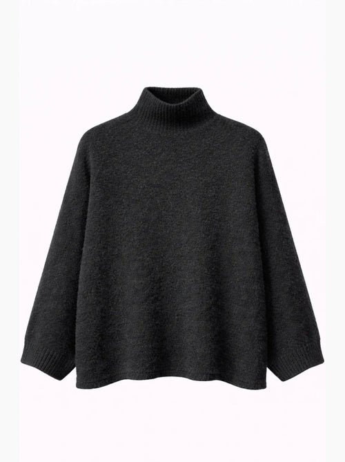 Suéter de cuello alto acanalado extragrande mixray - Kiabi Suéter de cuello alto acanalado extragrande mixray - Kiabi
