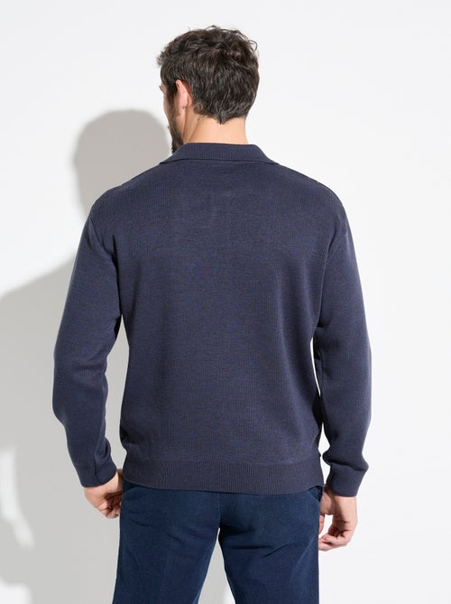 Suéter de cuello alto con botones y manga larga de lana jacquard - Afibel - Kiabi Suéter de cuello alto con botones y manga larga de lana jacquard - Afibel - Kiabi