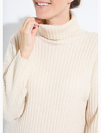 Suéter de cuello alto con mangas largas y caídas - Afibel