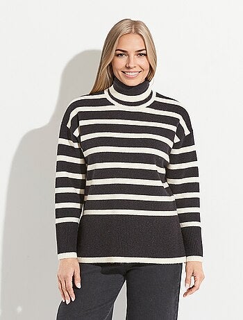 Suéter de cuello alto con mangas largas y caídas - Afibel